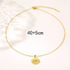 Wholesale Necklace Stainless Steel Mixed Gem Inlay Geometric Retro Golden Sun Totem Coin Sunflower Clavicle Chain For Women Electroplating
