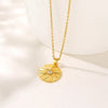 Wholesale Necklace Stainless Steel Mixed Gem Inlay Geometric Retro Golden Sun Totem Coin Sunflower Clavicle Chain For Women Electroplating