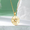 Wholesale Necklace Stainless Steel Mixed Gem Inlay Geometric Retro Golden Sun Totem Coin Sunflower Clavicle Chain For Women Electroplating