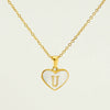 Wholesale Necklace Stainless Steel Natural Shell Love Letter Titanium Steel Electroplating Simple Style Unisex
