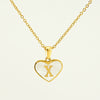 Wholesale Necklace Stainless Steel Natural Shell Love Letter Titanium Steel Electroplating Simple Style Unisex