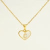 Wholesale Necklace Stainless Steel Natural Shell Love Letter Titanium Steel Electroplating Simple Style Unisex
