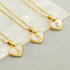 Wholesale Necklace Stainless Steel Natural Shell Love Letter Titanium Steel Electroplating Simple Style Unisex