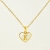 Wholesale Necklace Stainless Steel Natural Shell Love Letter Titanium Steel Electroplating Simple Style Unisex