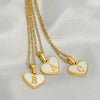 Wholesale Necklace Stainless Steel Natural Shell Love Letter Titanium Steel Electroplating Simple Style Unisex