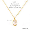 Wholesale Necklace 316L Stainless Steel Natural Stone Irregular Geometric Electroplating For Women