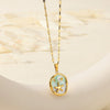 Wholesale Necklace Stainless Steel Oil Drop Flower Palace Style Electroplating For Unisex