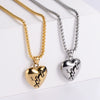 Wholesale Necklace Stainless Steel Retro Heartshaped Threedimensional Casting Electroplating Punk Hiphop Pendant