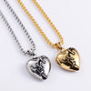 Wholesale Necklace Stainless Steel Retro Heartshaped Threedimensional Casting Electroplating Punk Hiphop Pendant