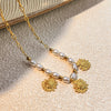 Wholesale Necklace Stainless Steel Retro Minimalist Ushaped Starfish Pearl Scallop Pendant Electroplating Unisex