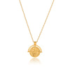 Wholesale Necklace Stainless Steel Roman Coin Goldplated Pendant Retro Style