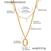 Wholesale Necklace 316L Stainless Steel Shell Beads 316L Stainless Steel Light Luxury Geometric Electroplated For Women