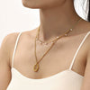 Wholesale Necklace 316L Stainless Steel Shell Beads 316L Stainless Steel Light Luxury Geometric Electroplated For Women