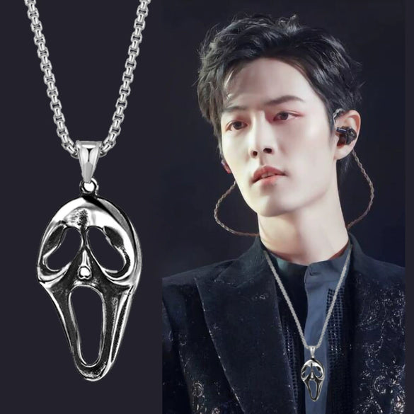 Wholesale Necklace Stainless Steel Skull Mask Ghostface Pendant Hip Hop Style With Cartoon Characters Leaves U Shape Geometric Animal Zodiac Patterns