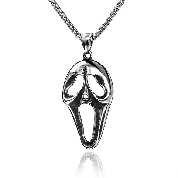 Wholesale Necklace Stainless Steel Skull Mask Ghostface Pendant Hip Hop Style With Cartoon Characters Leaves U Shape Geometric Animal Zodiac Patterns