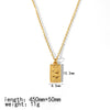 Wholesale Necklace Stainless Steel Square Geometric French Retro 18K Gold Plated Pendant For Women