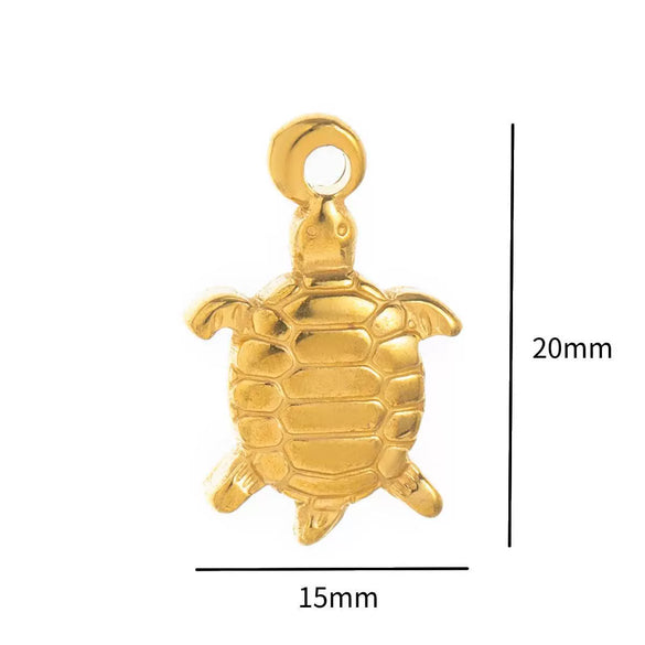 Wholesale Necklace Stainless Steel Starfish Turtle Zircon Drop Shape Star Shape Furnace Vacuum Plating 18K Gold Color Unisex