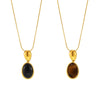 Wholesale Necklace Stainless Steel Tiger Eye Stone Black Agate Geometric Pvd Electroplated Light Luxury Style For Women