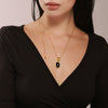 Wholesale Necklace Stainless Steel Tiger Eye Stone Black Agate Geometric Pvd Electroplated Light Luxury Style For Women