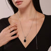 Wholesale Necklace Stainless Steel Tiger Eye Stone Black Agate Geometric Pvd Electroplated Light Luxury Style For Women