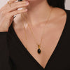 Wholesale Necklace Stainless Steel Tiger Eye Stone Black Agate Geometric Pvd Electroplated Light Luxury Style For Women