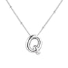 Wholesale Necklace Stainless Steel Titanium Steel Ball Chain Chubby Bubble Letter English Electroplated For Women