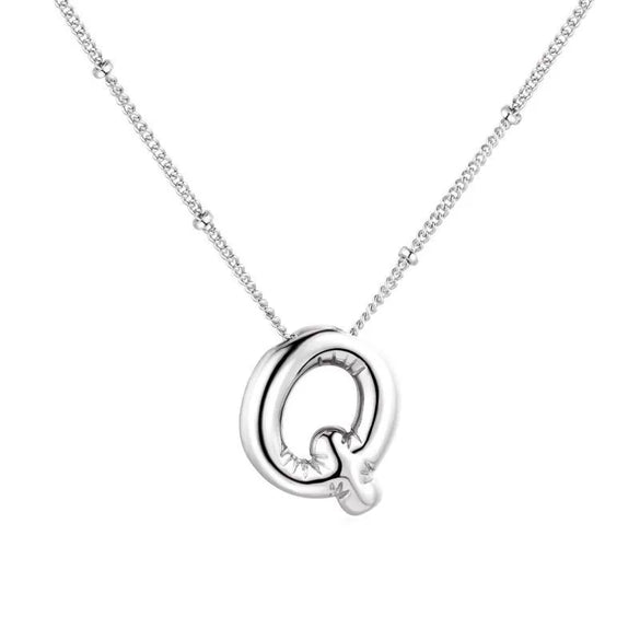 Wholesale Necklace Stainless Steel Titanium Steel Ball Chain Chubby Bubble Letter English Electroplated For Women