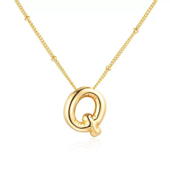 Wholesale Necklace Stainless Steel Titanium Steel Ball Chain Chubby Bubble Letter English Electroplated For Women