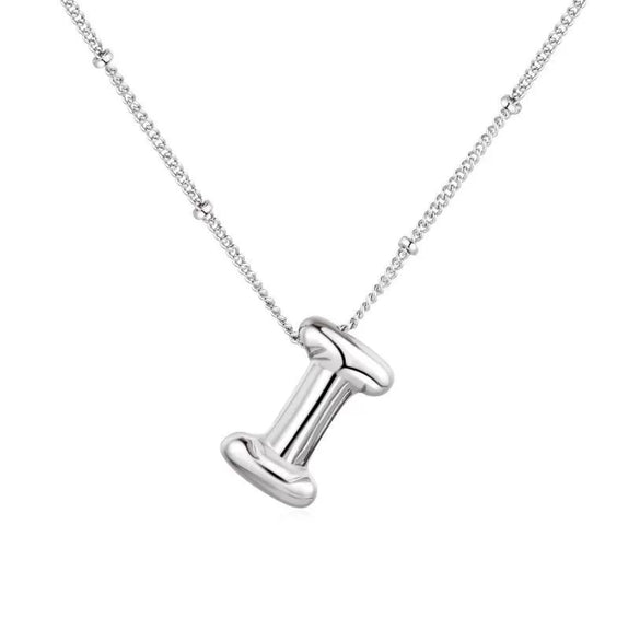 Wholesale Necklace Stainless Steel Titanium Steel Ball Chain Chubby Bubble Letter English Electroplated For Women
