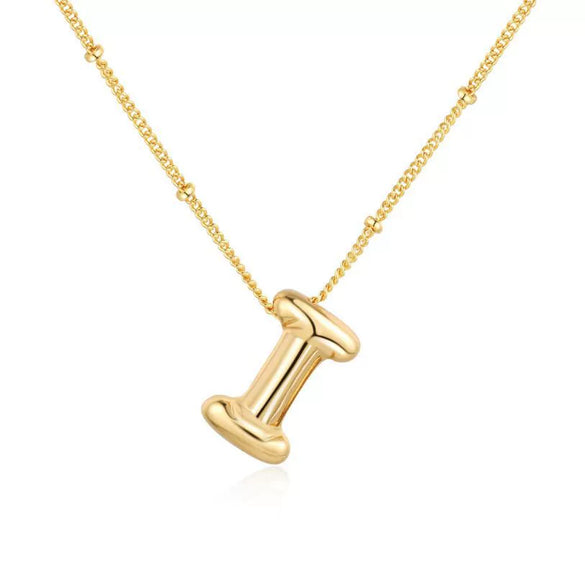 Wholesale Necklace Stainless Steel Titanium Steel Ball Chain Chubby Bubble Letter English Electroplated For Women