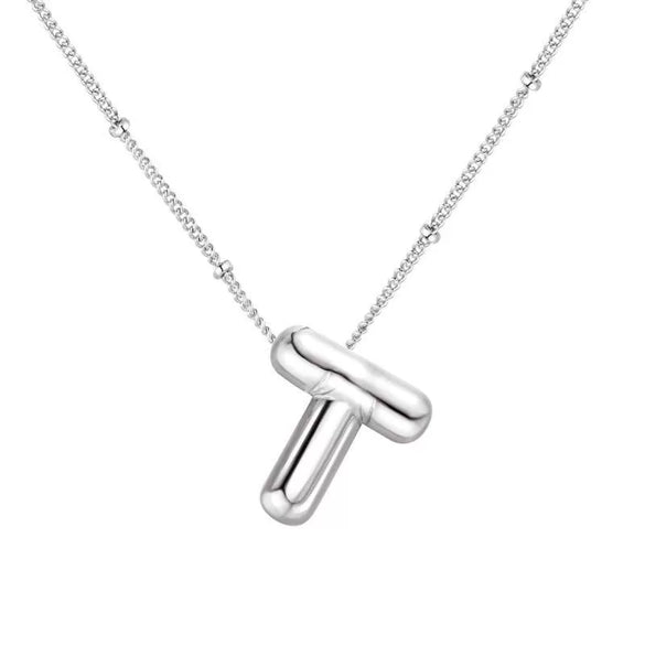Wholesale Necklace Stainless Steel Titanium Steel Ball Chain Chubby Bubble Letter English Electroplated For Women
