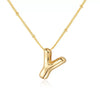 Wholesale Necklace Stainless Steel Titanium Steel Ball Chain Chubby Bubble Letter English Electroplated For Women