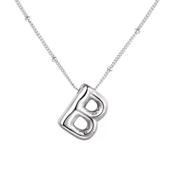 Wholesale Necklace Stainless Steel Titanium Steel Ball Chain Chubby Bubble Letter English Electroplated For Women