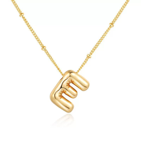 Wholesale Necklace Stainless Steel Titanium Steel Ball Chain Chubby Bubble Letter English Electroplated For Women