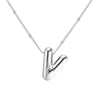 Wholesale Necklace Stainless Steel Titanium Steel Ball Chain Chubby Bubble Letter English Electroplated For Women