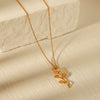 Wholesale Necklace Stainless Steel Titanium Steel Flower Geometric Electroplated Women's
