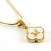 Wholesale Necklace 316L Stainless Steel 316L Stainless Steel Fourleaf Clover Shell Letter Pendant Snake Bone Chain Electroplating Women's Style