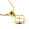 Wholesale Necklace 316L Stainless Steel 316L Stainless Steel Fourleaf Clover Shell Letter Pendant Snake Bone Chain Electroplating Women's Style