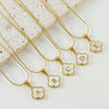 Wholesale Necklace 316L Stainless Steel 316L Stainless Steel Fourleaf Clover Shell Letter Pendant Snake Bone Chain Electroplating Women's Style