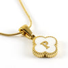 Wholesale Necklace 316L Stainless Steel 316L Stainless Steel Fourleaf Clover Shell Letter Pendant Snake Bone Chain Electroplating Women's Style