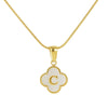 Wholesale Necklace 316L Stainless Steel 316L Stainless Steel Fourleaf Clover Shell Letter Pendant Snake Bone Chain Electroplating Women's Style