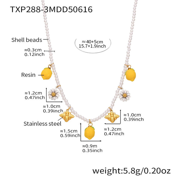 Wholesale Necklace Stainless Steel Titanium Steel Fruit Geometric Handmade Electroplated