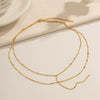 Wholesale Necklace Stainless Steel Titanium Steel Geometric Double Layer Y Shaped Electroplated Light Luxury Style For Women