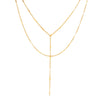 Wholesale Necklace Stainless Steel Titanium Steel Geometric Double Layer Y Shaped Electroplated Light Luxury Style For Women