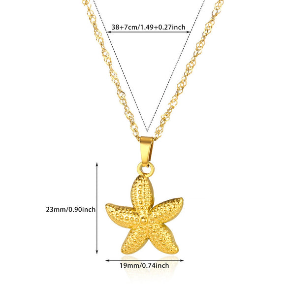 Wholesale Necklace Stainless Steel Titanium Steel Geometric Fanshaped Pendant Electroplated Women's