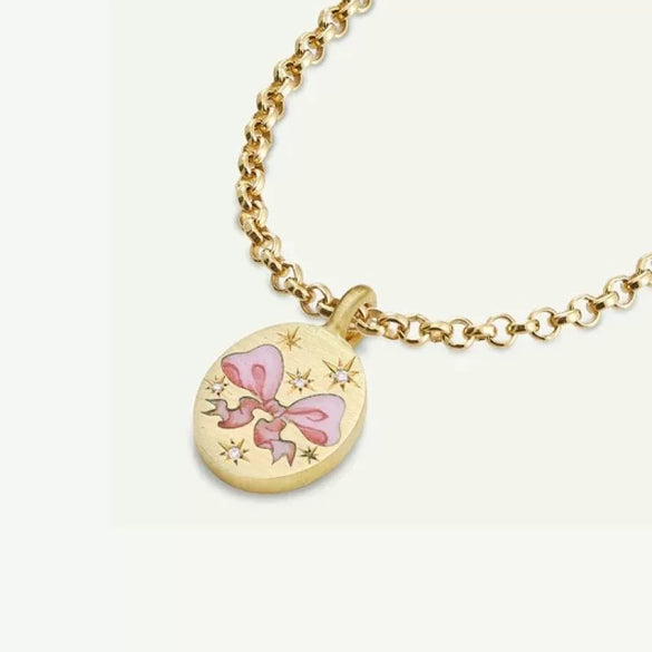 Wholesale Necklace Stainless Steel Titanium Steel Geometric Handpainted Butterfly Totem Guardian Plated With 18K Gold And Color Preservation