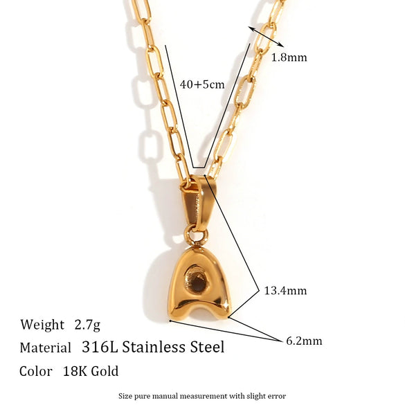 Wholesale Necklace Stainless Steel Titanium Steel Geometric Letter Electroplated