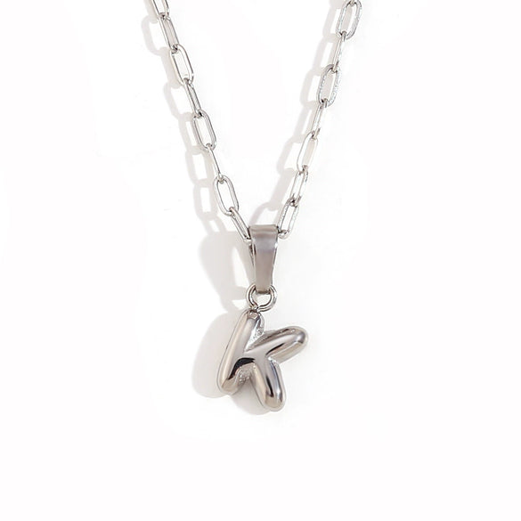 Wholesale Necklace Stainless Steel Titanium Steel Geometric Letter Electroplated