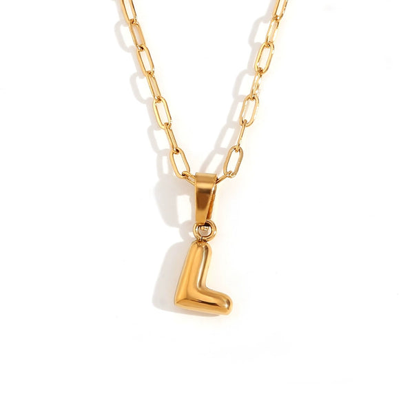 Wholesale Necklace Stainless Steel Titanium Steel Geometric Letter Electroplated