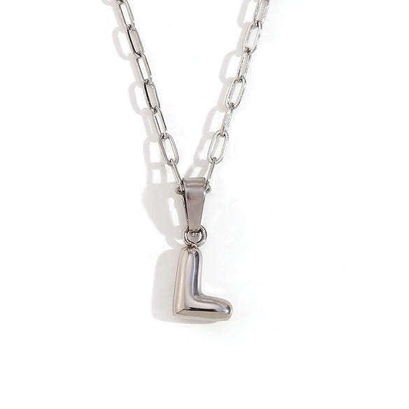 Wholesale Necklace Stainless Steel Titanium Steel Geometric Letter Electroplated